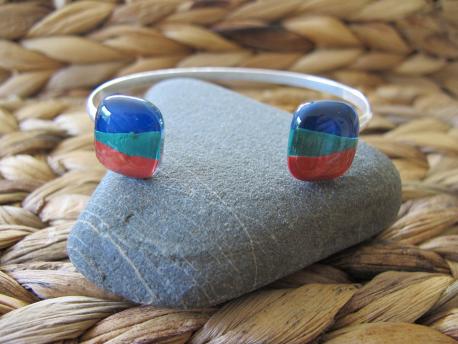 louga-bracelet-double-jonc-bleu-canard-vert-emeraude-rouge-terracota