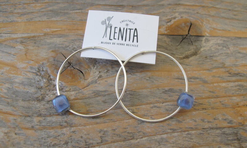 Boucles d'oreilles Alice · Argent · Parme